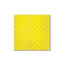 PAW Serwetki dekoracyjne Żółte w Białe Kropki