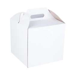 Karton pudełko na tort ciasto 26x26x25cm BIAŁE opakowanie z rączką
